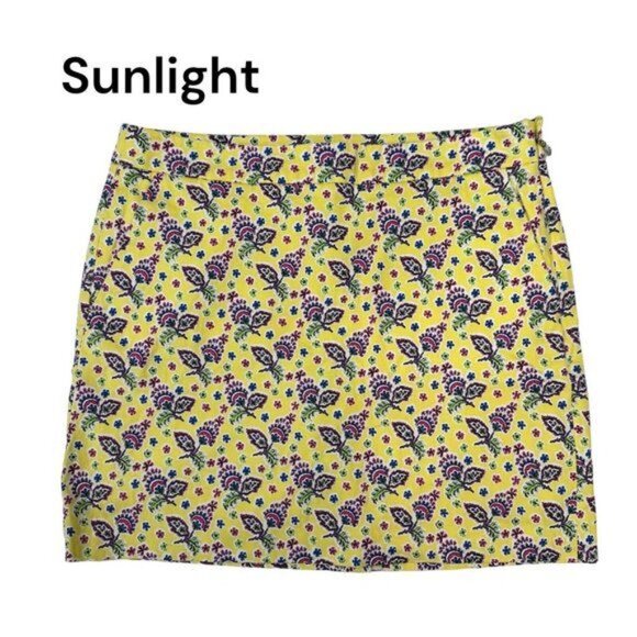 RALPH LAUREN GOLF Women SZ6 Yellow-Floral Mini Skirt Skort Sport Athletic - Picture 1 of 8